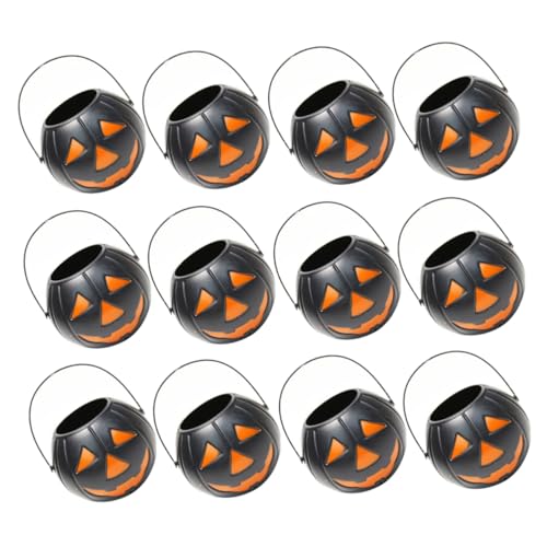 Abaodam Kürbis Eimer Kürbis für Kürbiseimer Rollenspiel High Heels Ballen Kerze Kürbis halloween party halloween kinderparty candy Bonbonhalter Topf Tricktöpfe Plastik Black von Abaodam