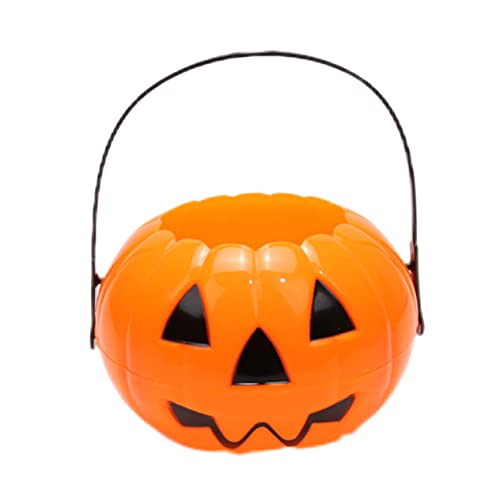 Abaodam Kürbis Eimer Partygeschenke Für Halloween-süßigkeiten-eimer Ähm Halloween-eimer Fröhliches Halloween-banner Einhorn Tasche Partyzubehör Blase Plastik Orange von Abaodam