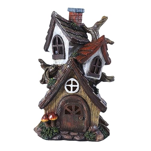 Abaodam Märchenhaus Ornament Mini-zubehör Gartenverzierung Gartendekoration Bonsai- -Modell Selber Bauen Mini-hausverzierung Outdoor-zubehör Mini-hausdekoration Außendekorationen Harz von Abaodam