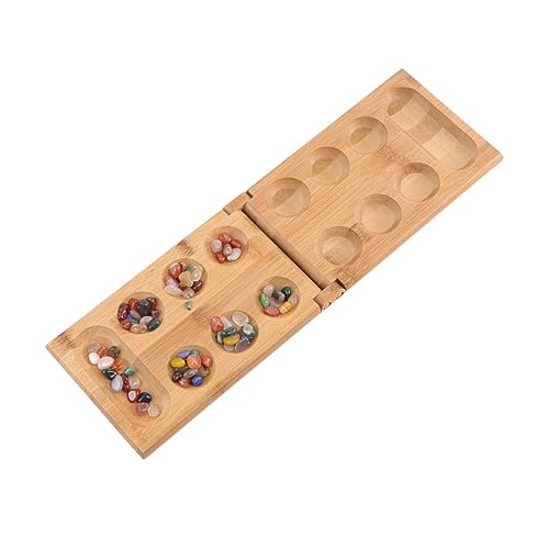 Abaodam Mancala-Brettspiel strategiespiel Kinder Taktikspiel für Kinder Faltbares Spielbrett Pädagogisches Brettspiel Afrikanisches Spielzeug Kinderschachbrett Mancala-Schach Bambus von Abaodam