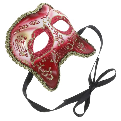 Abaodam Maske Halloween Cosplay Dekorativ Katze Gesichtsbedeckung Partygeschenk Partyzubehör Rot Plastik von Abaodam