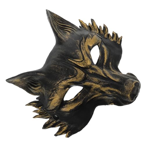 Abaodam Maske halloween costume halloween kleidung halloween kostuem party assecoires party accessoires wilde Geburtstagsdekorationen Katze halb kitsune Outfit Furries Wolf PU-Schaum Black von Abaodam