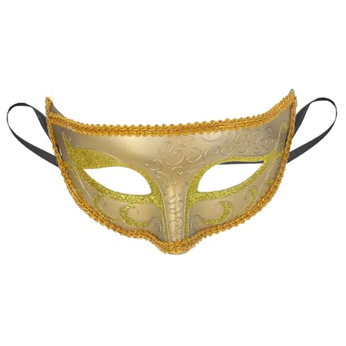 Abaodam Maskerade-Maske gruselige Halloween-Maske Abschlussball Maske Vintage Halbgesichtsmaske Kürbis goldene maske Karnevalsmaske halloween masken Halloween-Spitzenmaske Gesichtsdekore von Abaodam