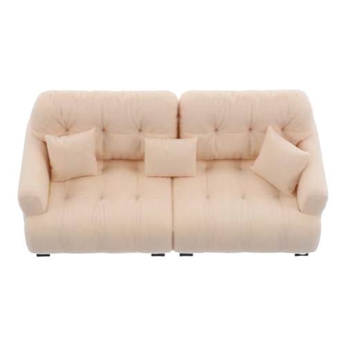 Abaodam Maßstab Plüsch Wohnzimmer Möbel Realistische Miniatur Couch Cremefarbenes Wohnzimmer Zubehör Kleine Puppenmöbel für Kreatives Spiel Abaodam Maßstab Plüsch Wohnzimmer Möbel Realistische Miniatur Couch Cremefarbenes Wohnzimmer Zubehör Kleine Puppenmöbel für Kreatives Spiel von Abaodam