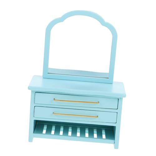 Abaodam Maßstab mit Blauem Spiegel Holz Schminktisch für Puppenhaus Schlafzimmer Tragbar Einfach zu Montieren Dekoratives Möbel für Puppenhaus Wohnzimmer Abaodam Maßstab mit Blauem Spiegel Holz Schminktisch für Puppenhaus Schlafzimmer Tragbar Einfach zu Montieren Dekoratives Möbel für Puppenhaus Wohnzimmer von Abaodam