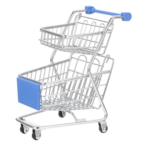 Abaodam Mini Einkaufswagen Trolleys Tragbarer Faltbarer Einkaufswagen Doppelter Kinderwagen Lagerregale Faltbarer Trolley Einkaufstasche Rollwagen Regaleinheit Einkaufswagen Aus von Abaodam