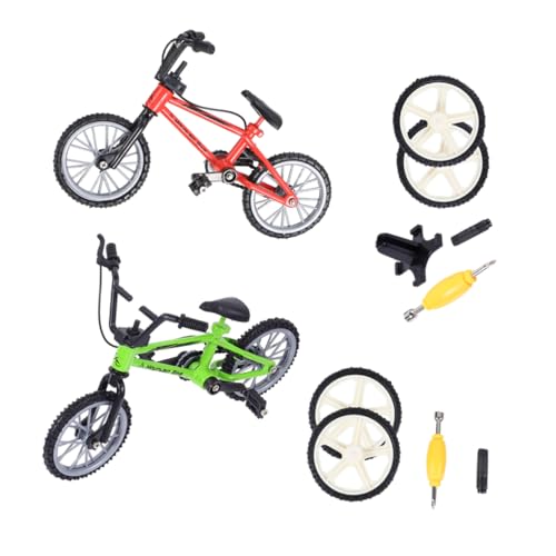 Abaodam Mini Finger Bike Set Aus Aluminiumlegierung 2 Teiliges Fingerbike Modell Für Schreibtisch Wettbewerbe Perfektes Fingerspielzeug Zur Stressbewältigung Und von Abaodam