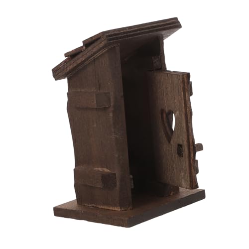 Abaodam Mini-Gartenhaus puppenhaus Badezimmer puppenhaus Toilette Puppenhaus Bastelset Puppenhaus Figuren Miniaturstatue Mini-Häuser Scheune Tiny Home Essentials Holz Black von Abaodam