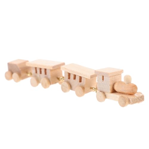 Abaodam Kinderspielzeug Mini-holzeisenbahn Miniatur Zug Auto Kinderzimmerdeko Room Decoration Children Toys Living Room Decoration Toys for Puppenhaus Schmuck Desktop- Hölzern Zugspielzeug von Abaodam