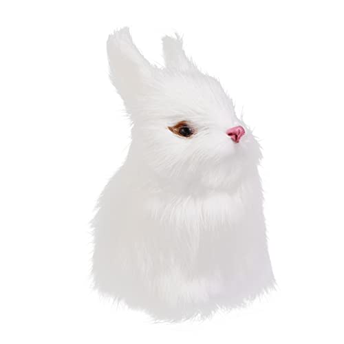 Abaodam Ostern Mini Bunny Modell Flauschigen Spielzeug Lebensechte Figur für Desktop Decor Fröhlich Ostern Party Zubehör von Abaodam