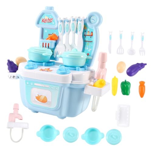 Abaodam Mini Küchenset Für 1 Set Kunststoff Kochbank Mit Rollenspielzubehör Blau Ideal Für Die Kinderküche Und Draußen Fördert Kreatives Für Jungen Und ädchen Ab 3 Jahren von Abaodam