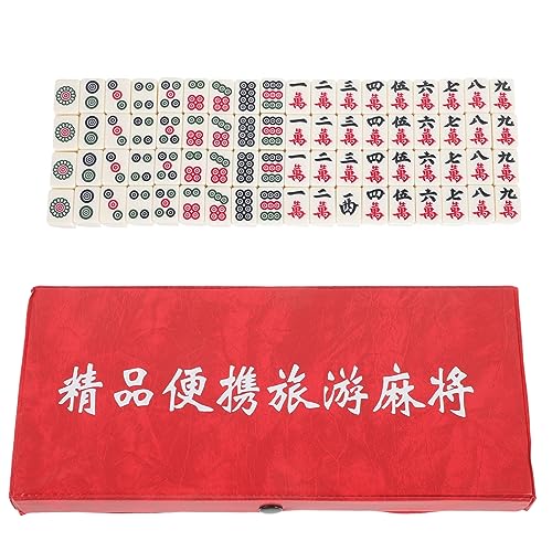 Abaodam Mini Mahjong Set Für Reisen Tragbares Chinesisches Mahjong Set Mit 4 Spielsteinen Und Box Ideal Für Familienspiele Und Partys von Abaodam