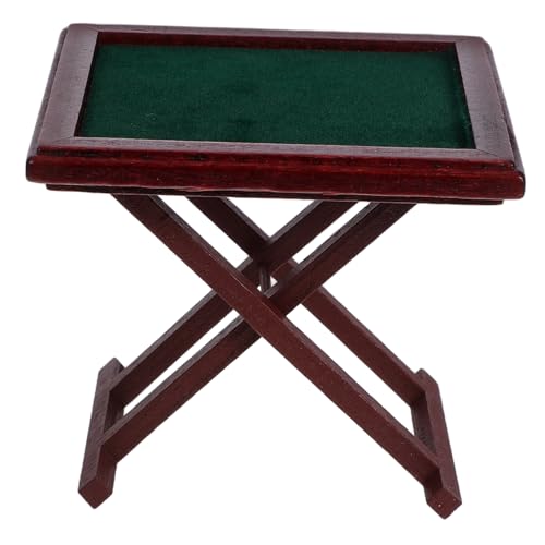 Abaodam Mini-Mahjong-Tisch Miniatur-spieltisch Zubehör Für Minispiele Miniatur-puppenstubenmöbel Puppenhaus-tischdekoration Mini-Mahjong-zubehör Puppenhaus-miniaturen Hölzern von Abaodam