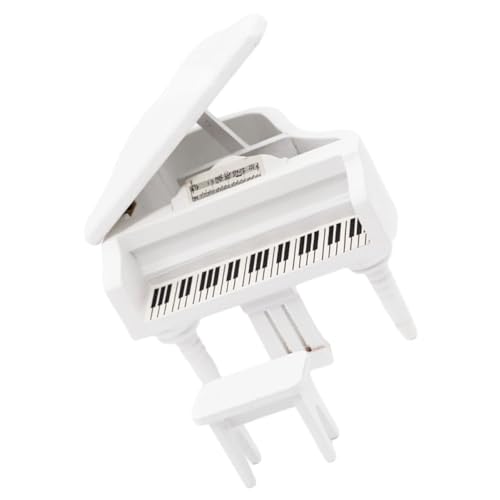 Abaodam Mini-Piano-Modell Mini-möbel Miniaturklavierspielzeug Pflanzendekor Heimwerken Taschenklavier Outdoor- Heimdekoration Miniaturmöbel Selber Machen Klavier Mini Weiß Holz von Abaodam