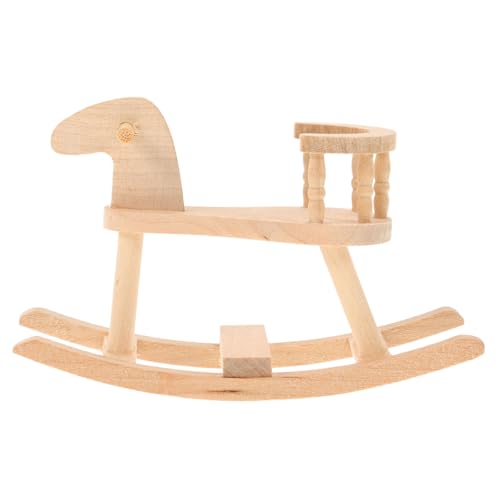 Abaodam Puppenhausmöbel-Set Aus Holz Miniatur-schaukelpferd Dekoratives Accessoire für Jungen- und Mädchenzimmer von Abaodam