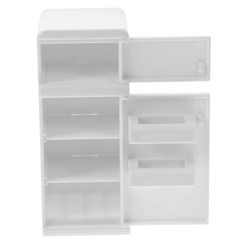 Abaodam Mini-Schlafzimmer-Accessoires Küchenminiaturen Minikühlschrank Zum Basteln Miniaturmöbel Und Accessoires Mini-hauskühlschrank Mini-kühlschrank-Ornament Puppenmöbel Weiß Plastik von Abaodam