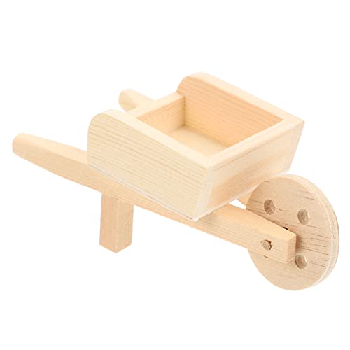 Abaodam Mini-Wagen Mini-Gartenwagen-Modelle Simulation Barrow-Modell Warenkorb hühner kinderknallzeug Toy car schubkarre einkaufswagen Wagenmodelle Miniaturkarrenspielzeug Holz von Abaodam