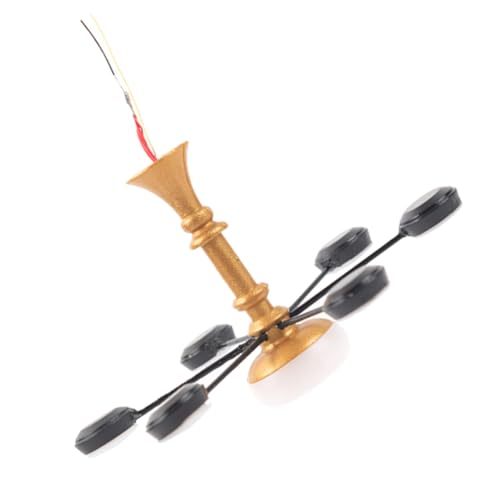 Abaodam Miniatur Deckenleuchte Modell Kronleuchter Pendelleuchte Miniaturhaus Lampe Warmweiß Gold Schwarz für Puppenhaus Wohnzimmer Esszimmer Dekoration Abaodam Miniatur Deckenleuchte Modell Kronleuchter Pendelleuchte Miniaturhaus Lampe Warmweiß Gold Schwarz für Puppenhaus Wohnzimmer Esszimmer Dekoration von Abaodam