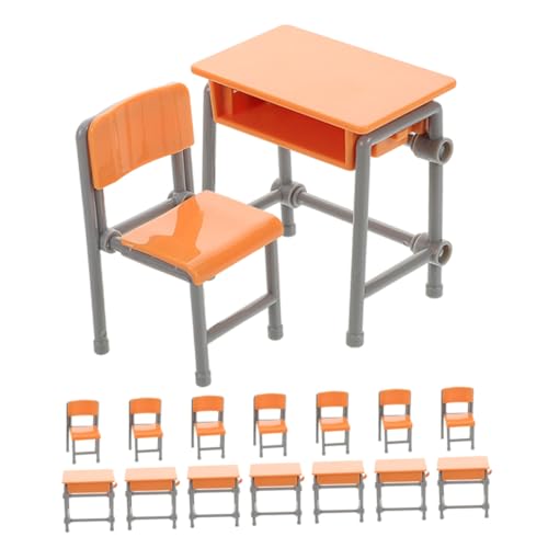 Abaodam Miniatur Klassenzimmer Möbel Set Miniatur Schultisch und Stuhl Set für Puppenhaus mit Langlebigem Material für Sammler Abaodam Miniatur Klassenzimmer Möbel Set Miniatur Schultisch und Stuhl Set für Puppenhaus mit Langlebigem Material für Sammler von Abaodam