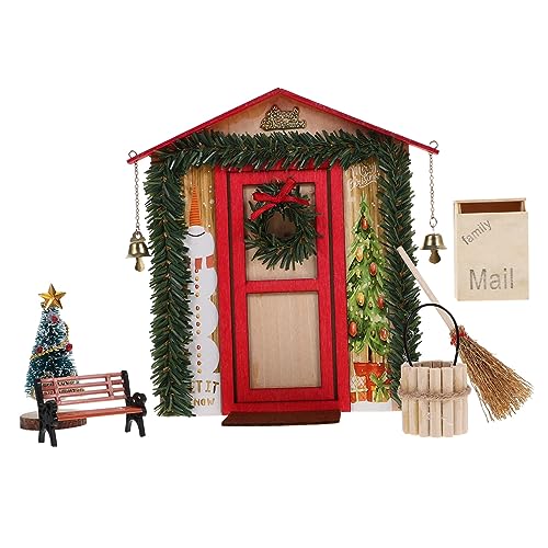 Abaodam Miniatur Puppenhaus Weihnachtsdekoration Set Puppenhaustür Und Szenenmodell Detailgetreuer Ausführung Ideal Für Dollhouse Figuren Und Miniaturen Zubehör von Abaodam