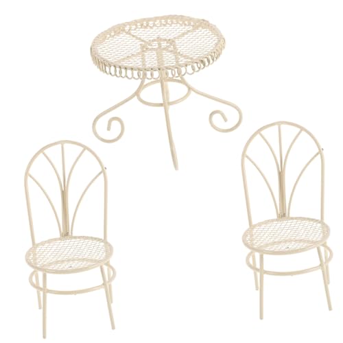 Abaodam Miniatur Tisch und Stühle Set Miniatur Gartenmöbel aus Dekoratives Puppenhausmöbel Einfache Reinigung Cremeweiß Abaodam Miniatur Tisch und Stühle Set Miniatur Gartenmöbel aus Dekoratives Puppenhausmöbel Einfache Reinigung Cremeweiß von Abaodam