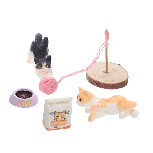Abaodam Miniatur-katzenfiguren Realistisch Detailreich für Puppenhaus Mikro-Landschaft Dekoration mit Mini Garnball Mini-tierfiguren für Indoor Outdoor Spielspaß Abaodam Miniatur-katzenfiguren Realistisch Detailreich für Puppenhaus Mikro-Landschaft Dekoration mit Mini Garnball Mini-tierfiguren für Indoor Outdoor Spielspaß von Abaodam