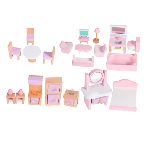 Abaodam Buche Mini Möbel Set Miniatur Puppenhaus Holzmöbel Ornament für Jungen und Mädchen von Abaodam