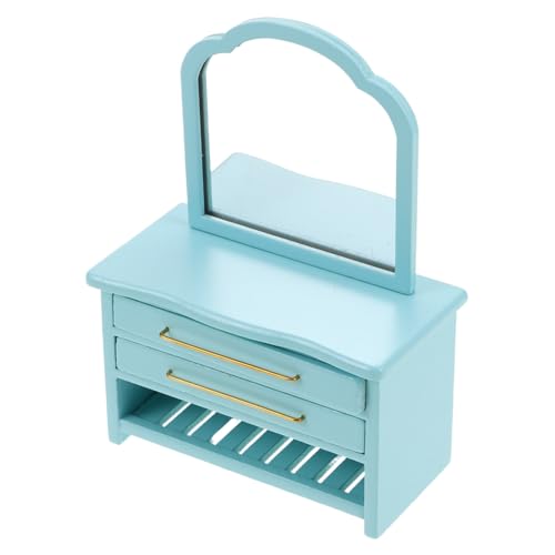 Abaodam Modell Holz Badezimmerschrank mit Spiegel und Blaue Puppenhaus Kommode für Badezimmer Schlafzimmerdeko Detailgetreue Miniatur Accessoires Abaodam Modell Holz Badezimmerschrank mit Spiegel und Blaue Puppenhaus Kommode für Badezimmer Schlafzimmerdeko Detailgetreue Miniatur Accessoires von Abaodam