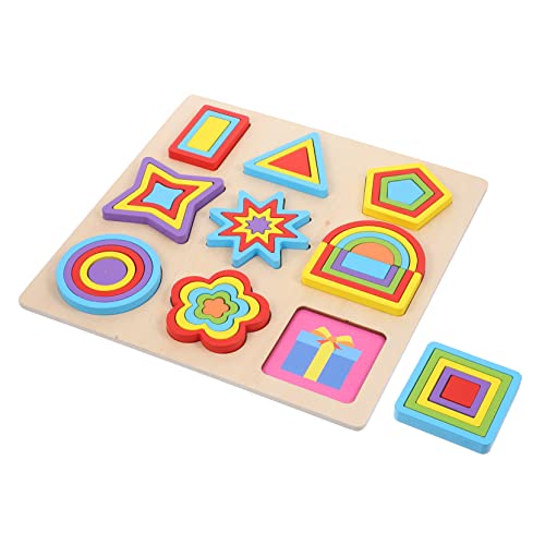 Abaodam Montessori Geometrie Puzzle Für Kleinkinder 1 Set Holzbausteine Bunten Formen Für Die Frühkindliche Entwicklung Und Kognitive Lernspielzeug Für Babys Und von Abaodam