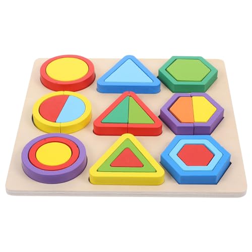 Abaodam Montessori Geometrische Formen Holzspielzeug Kognitive Lernspielzeuge Für Intelligenz Puzzle 1 Set Farben Und Formen Erkennen Pädagogisches Für Jungen Und ädchen von Abaodam