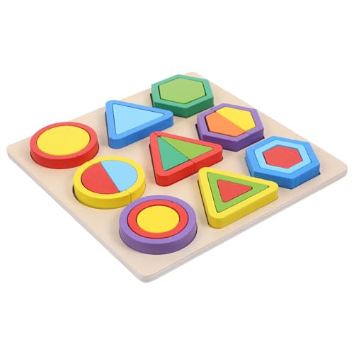 Abaodam Holzbausteine ​​für Kleinkinder Jungen und Mädchen Pädagogische Formblöcke Lernspielzeug 1 Set Geometrie-Puzzle-Spielzeug von Abaodam