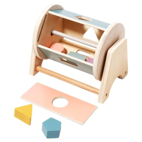 Abaodam Montessori Lernspielzeug Für 1 Set Holzspielzeug Mit Formensortierung Und Trommel Für Kognitive Entwicklung Farben Und Formen Erkennen Pädagogisches Für Kleinkinder von Abaodam