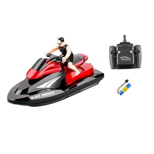 Abaodam Motorboot hühner kinderknallzeug RC Spielzeugboot ferngesteuerte Boot wasserbahn schnelles rc Boot 2,4-GHz-Boot- Miniboot Rennboot Abs rot von Abaodam