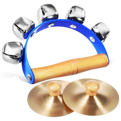 Abaodam Musical Toy Instruments kinderinstrumente Instrument musikinstrumente für Musikinstrument Griff Schlittenglocke Handheld Jingle Bell Fingerbecken aus Bronze von Abaodam