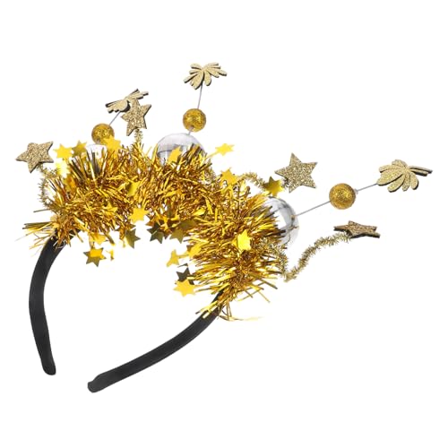 Abaodam Neujahrs Stirnband Neujahrs Fotokabinen Requisiten Neujahrs Haarband Frohes Neues Jahr Krone Glitzer Stern Haarband Silvester Stirnband Silvester Kopfbedeckung Kopfband von Abaodam