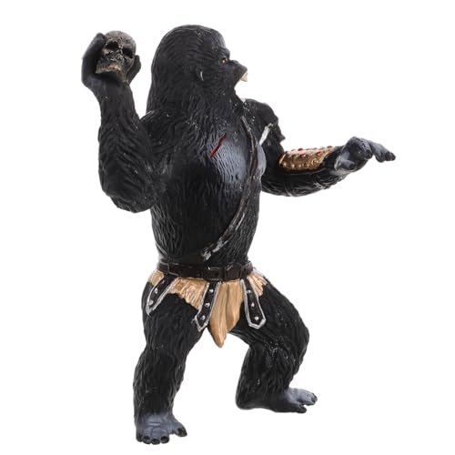 Abaodam Orang-Utan-Ornamente Gorilla-Figur Dschungeltiermodell Braune Gorilla-Statue Schimpansenmodell Affenfigur Gorilla-Skulptur Schimpansen-Statue Affenmodelle PVC Light Brown von Abaodam