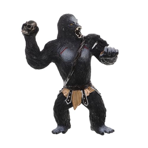 Abaodam Orang-utan-Ornamente Gorilla-Statue Affen-spielsets, Spielzeug Gorilla-Requisiten Realistische Gorilla-tierfigur Gorilla-skulptur Lernspielzeug Kuchen Topper Light Brown PVC von Abaodam