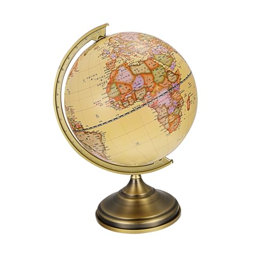 Abaodam -Ornament Globe erdungsschelle Tischdekoration geographie Desktop- mit geografischem Retro- -Modell Desktop- -Schmuck Metall Basis Yellow von Abaodam