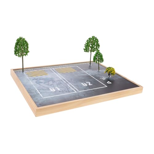 Abaodam Parkplatz-Modell Spielzeuggarage Parkhausanzeige Autoteppich Für Kinder Straßenteppich Für Kleinkinder Parkplatz Anzeigen Teppich Für Kinderzimmer Auto-Track-Teppich Holz von Abaodam