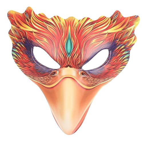 Abaodam Halloween Karneval Maskerade Vögel Tiere Feuer Phönix Cosplay- Vogelmaske Mit Langem Schnabel Vogel-maskerade- Krähenmaske Halbmaske Requisiten Pu- Einzigartig von Abaodam