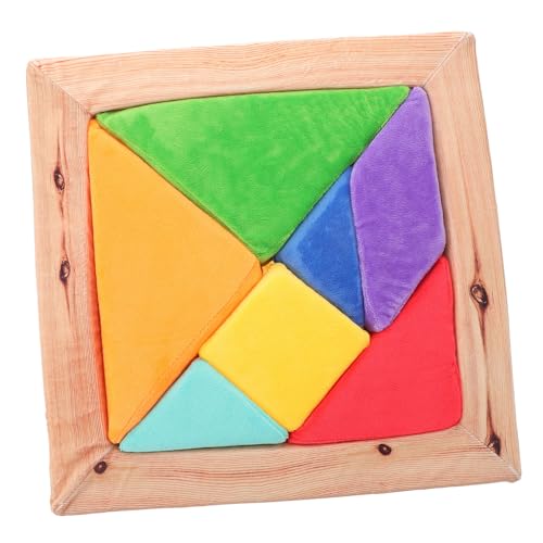 Abaodam Plüsch-Tangram Pädagogisches Puzzle Puzzlespiele Logisches Spielzeug Puzzle-bauwürfel Puzzle Denksportaufgaben Spielzeug Blockaden Der Gehirnlogik Formpassende Puzzles Mosaikblock von Abaodam