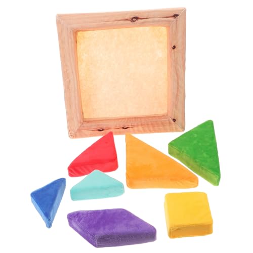 Abaodam Plüsch-Tangram Puzzle Formen Spiele Tangrams Formen Puzzlespielzeug Puzzle-Bauwürfel zappeln Puzzle interaktives großes Puzzle Denksportaufgaben Form-Lernspielzeug von Abaodam