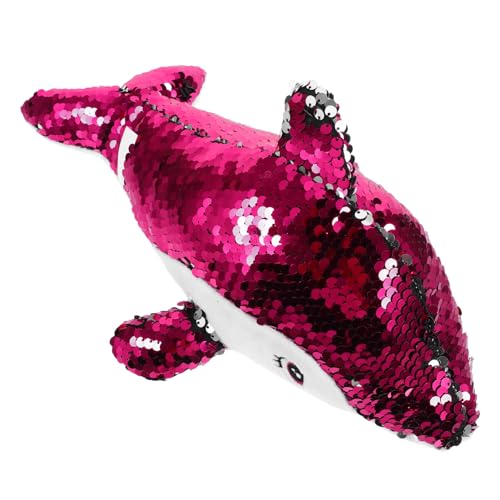 Abaodam Plüschdelfin Mit Pailletten Ausgestopfter Plüsch Delphin Wohnkultur Plüsch-Delphin-Puppe Kleiner Delphin Kuscheltier Im Schlafzimmer Plüschspielzeug Pp Baumwolle Rosy von Abaodam