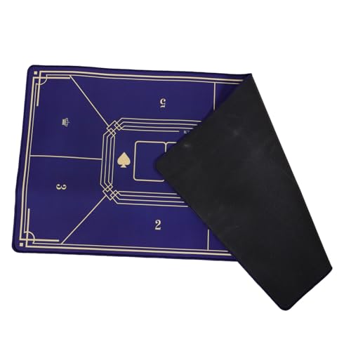 Abaodam Pokermatte gummimatte spielmatte rund Poker tischauflage Poker unterlage Poker zubehör Pokerspielmatte Spieltischabdeckung Pokerpad Pokertischabdeckung Mahjong-Matte Segeltuch Blue von Abaodam