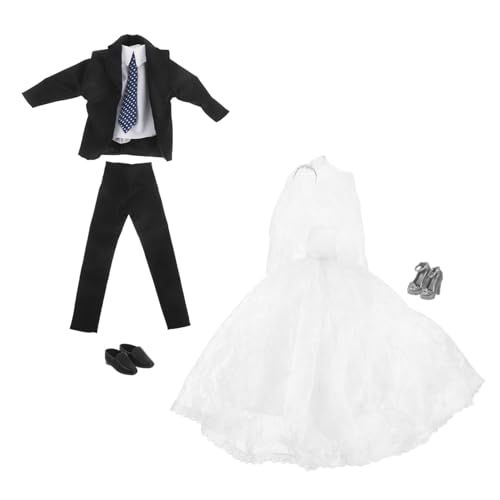 Abaodam Puppen Hochzeitsoutfit Mädchen Junge mit Brautkleid Bräutigam Anzug Schuhe für Geburtstag Party Festliche Anlässe Rollenspiel Zubehör Abaodam Puppen Hochzeitsoutfit Mädchen Junge mit Brautkleid Bräutigam Anzug Schuhe für Geburtstag Party Festliche Anlässe Rollenspiel Zubehör von Abaodam