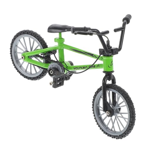 Abaodam Puppenhaus Fahrrad Mini-Fahrradspielzeug Miniatur-Fahrraddekoration Mini-Fingerbikes Puppenhaus Zubehör Mini Fahrrad Modell -Mountainbike-Modell Legierung Green von Abaodam