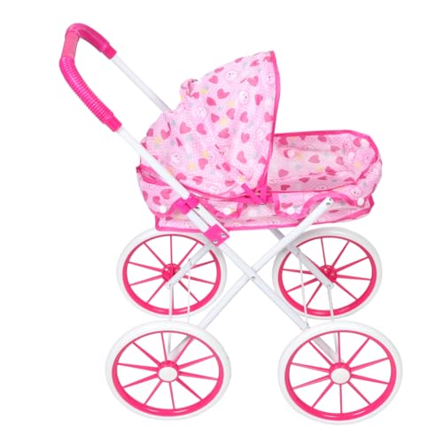 Abaodam Puppenwagen Kinderwagen Kinderwagen Einkaufswagen Für Kleinkinder Kleinkind- -Kinderwagen-Spielzeug Kinderwagen Spielzeug Spielzeug-Kinderwagen Rosa Eisenrahmen von Abaodam