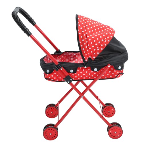 Abaodam Puppenwagen Kinderwagen Spielzeug Kleiner Kinderwagen Spielzeug Puppenwagen Puppenzubehör Spielzeug Spielzeug Rot von Abaodam