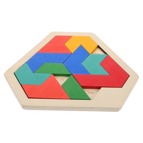 Abaodam Puzzle Für Tangram-Puzzles Für Erwachsene Hölzerne Regenbogenblöcke Denksportspiele Tangram-rätsel Für Reise-Tangram-Puzzle Gehirnrätsel Für Erwachsene Iq-Spiele Holz von Abaodam