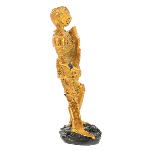 Abaodam Römisches Kriegermodell Deko Statue Soldatenmodell aus Harz Mikro-Landschaftsdekore Mini-Soldat Spielzeugsoldatenfiguren Kriegerfiguren Tischdekorationen aus Sand Minifigur Golden von Abaodam